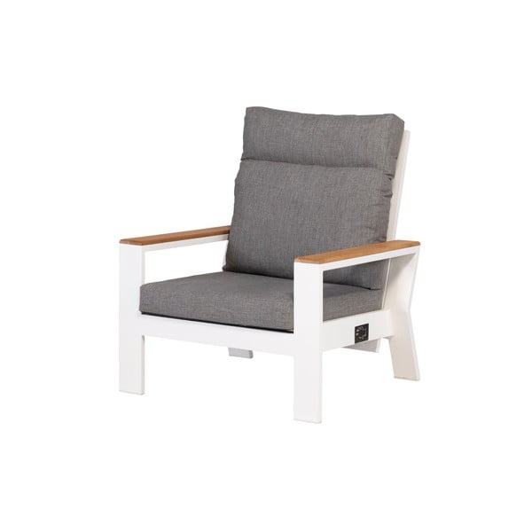 Bel/siv kovinski vrtni fotelj Valerie – Exotan-image-2