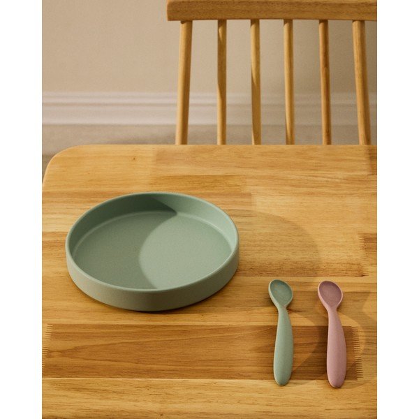 Rožnate/turkizne plastične/silikonske otroške žličke v kompletu 2 ks Lili – Kave Home-image-3