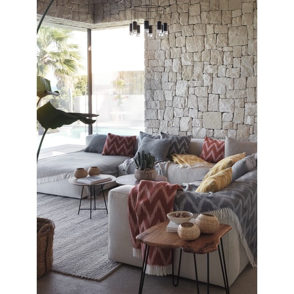 Gorčično rumena pletena odeja Euromant Mallorca, 140 x 160 cm-image-2