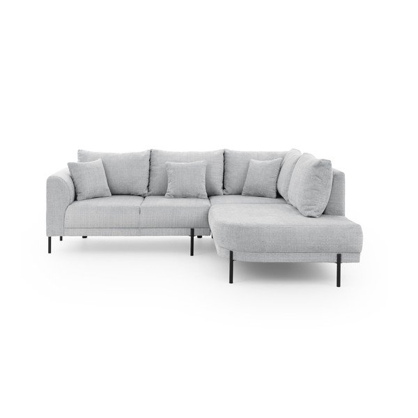 Svetlo siva kotna sedežna garnitura iz šenilje (desni kot/v obliki črke L) Mauris  – Ropez