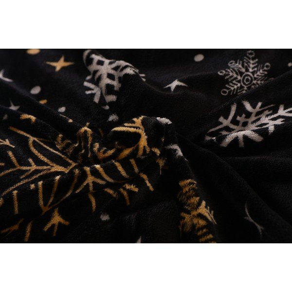 Črna enojna posteljnina iz mikropliša 140x200 cm – My House-image-1