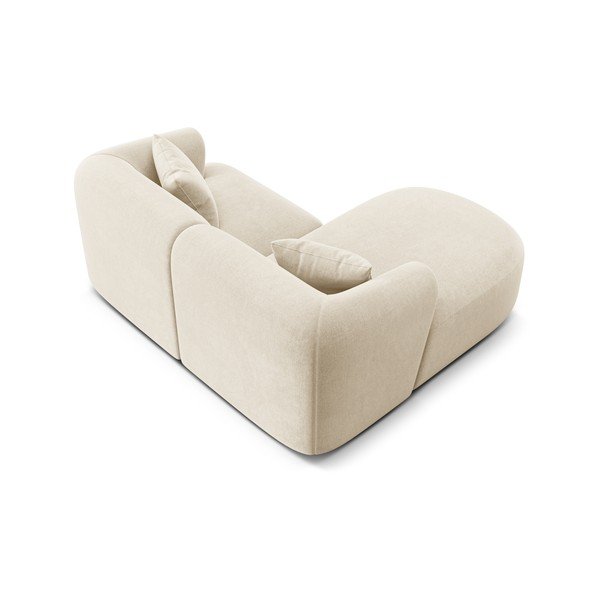 Bež žametna kotna sedežna garnitura (levi kot/z ležalnikom) Campi – Cosmopolitan Design-image-4