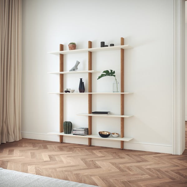 Bel sistem modularnih polic v hrastovem dekorju 162x190 cm Bridge – Tenzo-image-1