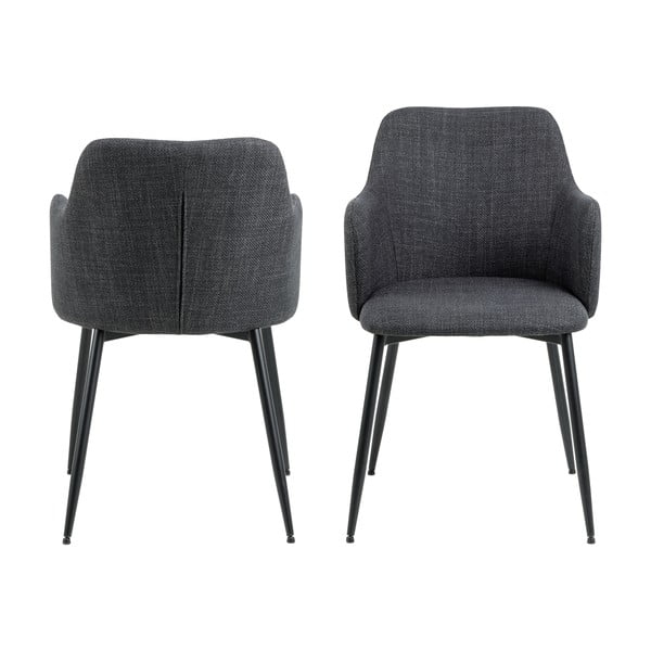 Antracitno sivi oblazinjeni jedilni stoli v kompletu 2 ks Ilsa – Actona-image-3