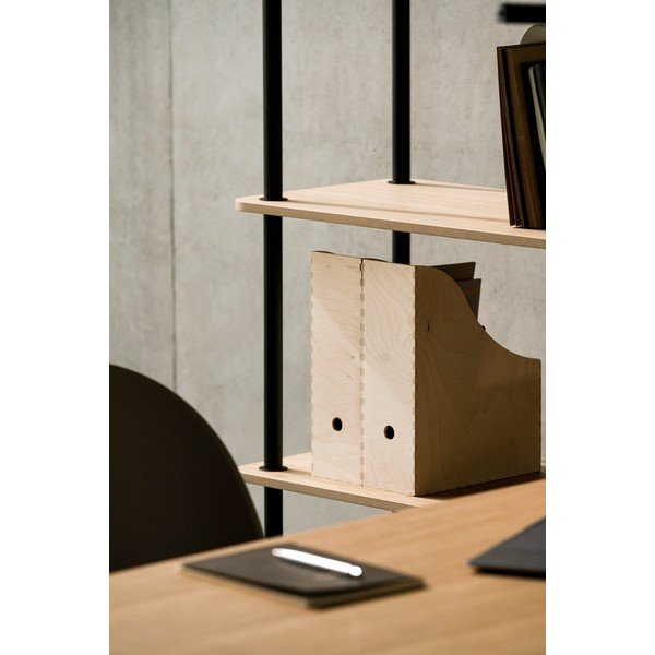 Regal v hrastovem dekorju v naravni barvi 80x163x35 cm Teidi – noo.ma-image-2