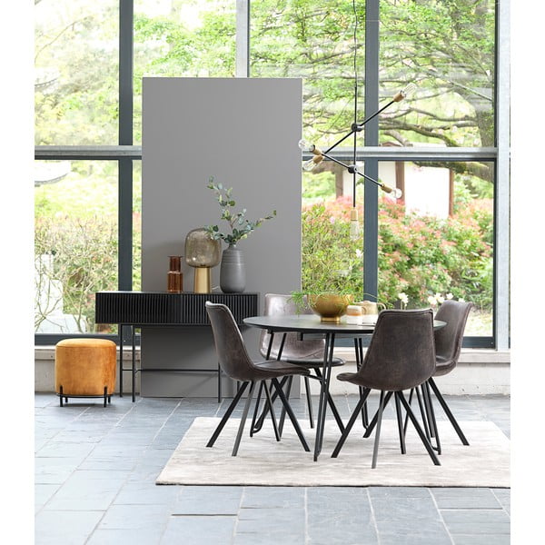 Konzolna mizica iz črnega hrasta s kovinskimi nogami Canett Oxford, dolžina 120 cm-image-4