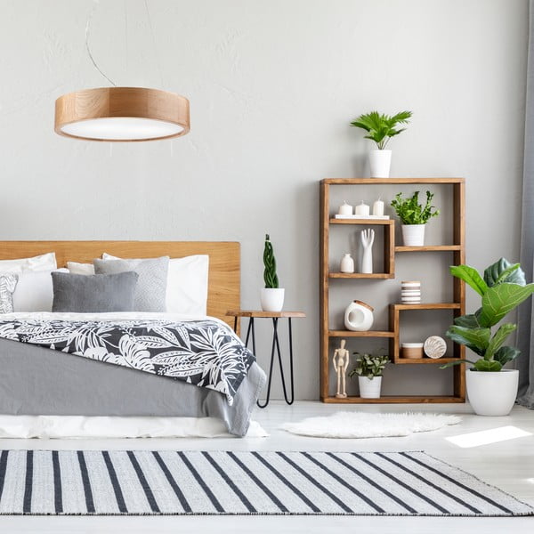 Rjava viseča svetilka s steklenim senčnikom ø 37 cm Eveline – LAMKUR-image-2