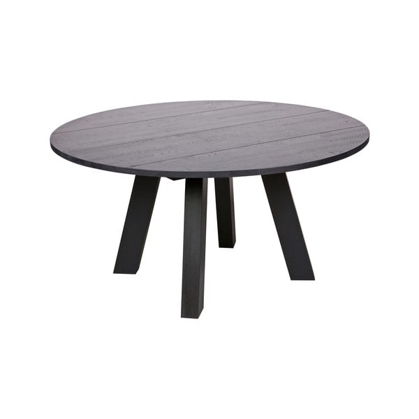Jedilna miza iz črnega hrasta WOOOD Rhonda, Ø 150 cm