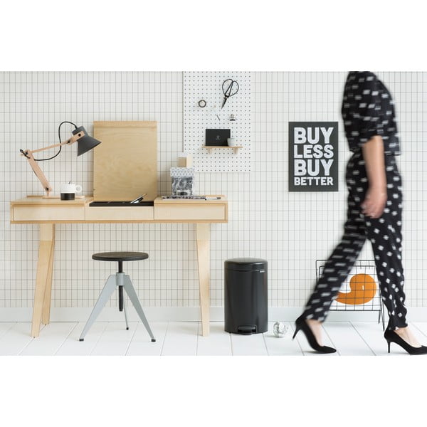 Mat črn jeklen koš za smeti s pedalom 12 l NewIcon – Brabantia-image-3