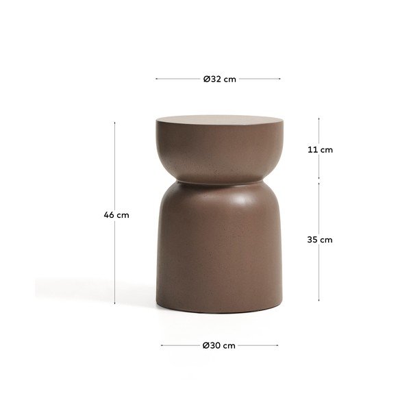 Betonska okrogla vrtna mizica ø 32 cm Garbet – Kave Home-image-4