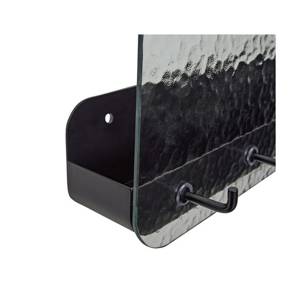 Črn kovinski stenski obešalnik s polico Shack - Hübsch-image-2