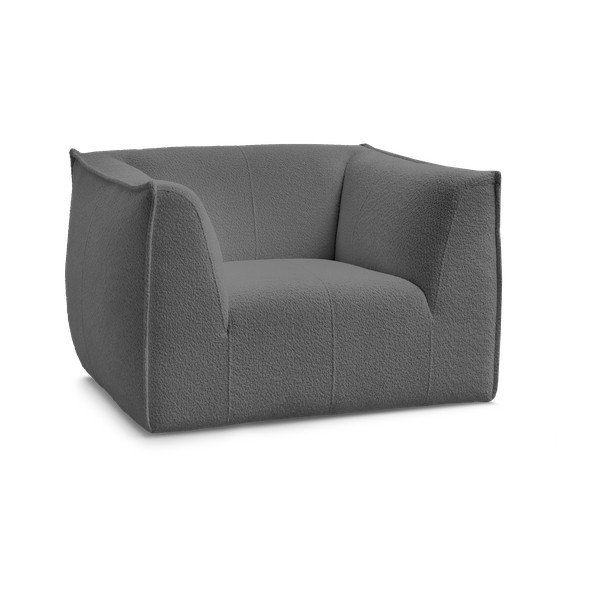 Temno siv fotelj iz tkanine bouclé Giorgia – Bobochic Paris