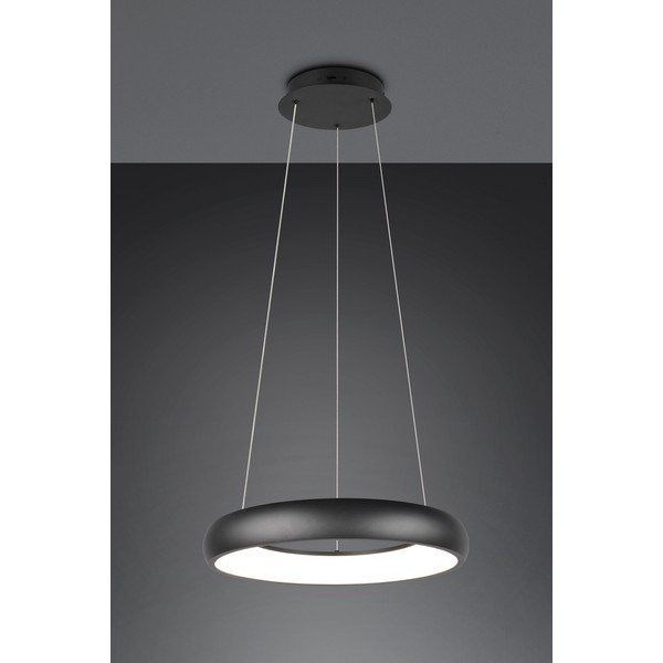 Mat črna LED zatemnitvena viseča svetilka s kovinskim senčilom ø 46 cm Cardona – Trio-image-2