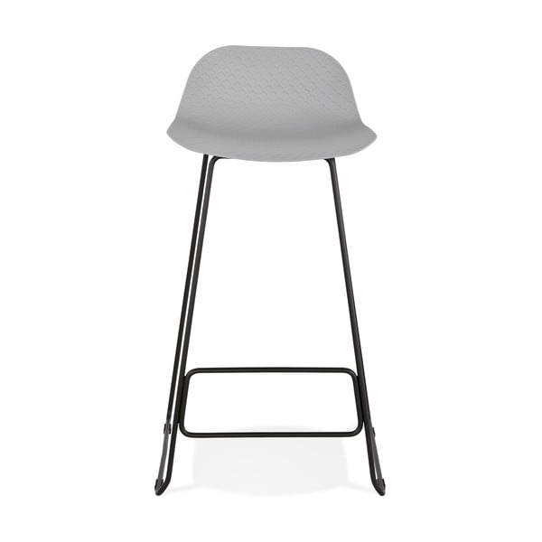 Siv barski stol s črnim podnožjem Kokoon Slade, višina sedeža 76 cm-image-2