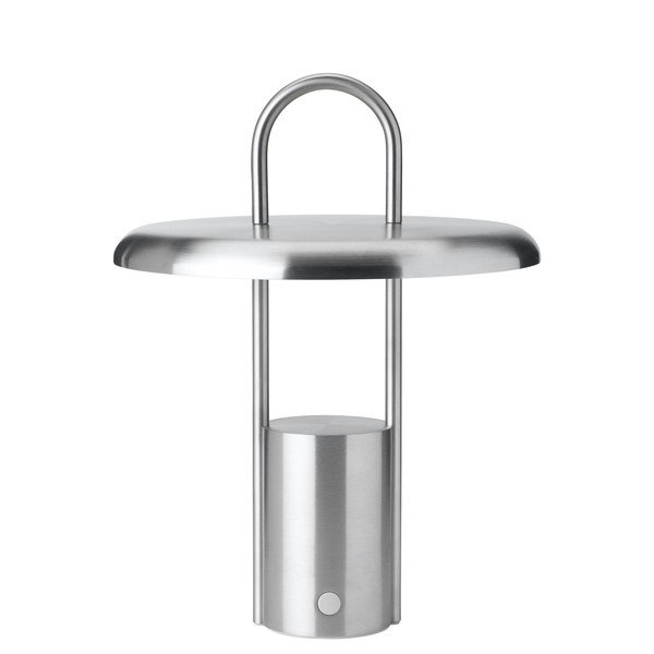 LED zatemnitvena namizna svetilka iz nerjavečega jekla v srebrni barvi (višina 25 cm) Pier – Stelton