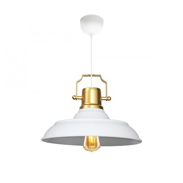 Bela viseča svetilka s kovinskim senčilom ø 25 cm Tarsus – Opviq lights