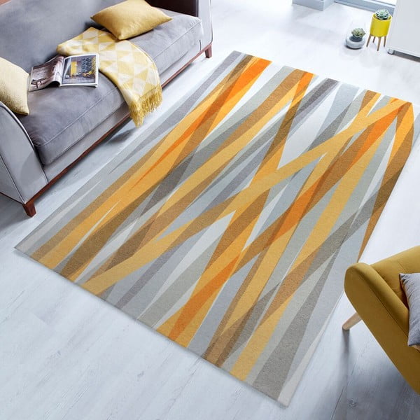 Oranžno-siva pralna preproga Flair Rugs MATCH ISABELLA, 170 x 240 cm-image-1