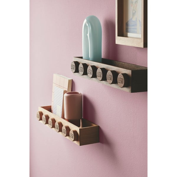 Otroška stenska polica iz temno obarvanega hrasta LEGO® Wood-image-1