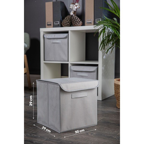 Tekstilna škatla za shranjevanje s pokrovom - Mioli Decor-image-2