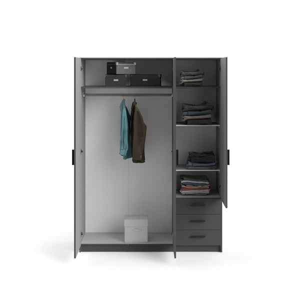 Temno siva garderobna omara 147x200 cm Sprint – Tvilum-image-2