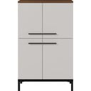 Sivo-bež visoka kopalniška omarica v orehovem dekorju 60x97 cm Yonkers - Germania