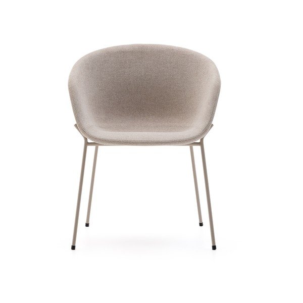 Bež oblazinjen jedilni stol z nasloni za roke Yvette – Kave Home-image-3