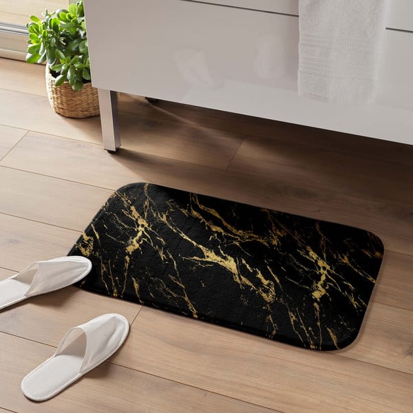Kopalniška preproga v črni in zlati barvi 45x75 cm Aquamarbre – douceur d'intérieur-image-1