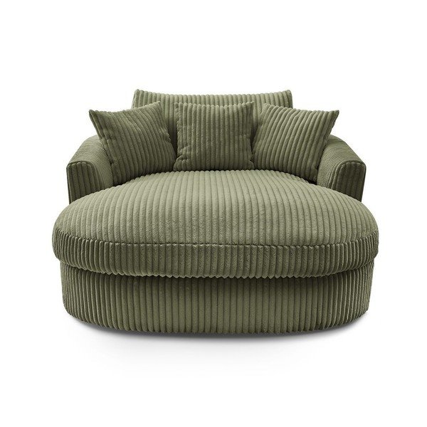 Zelen fotelj iz rebrastega žameta Belem – Bobochic Paris-image-3