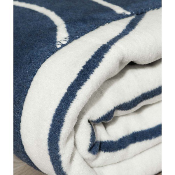 Belo/temno modro pregrinjalo za enojno posteljo 150x200 cm Twin – Oyo Concept-image-1