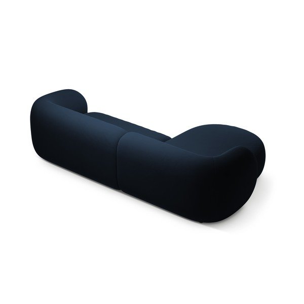 Modra žametna kotna sedežna garnitura (levi kot/z ležalnikom) Kate – Micadoni -image-2