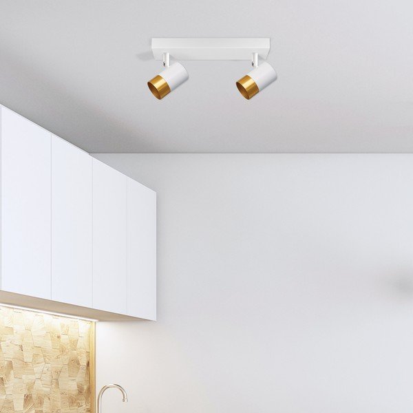 Bela/zlata stropna svetilka s kovinskim senčilom 34x5.5 cm Tobi – Candellux Lighting-image-1