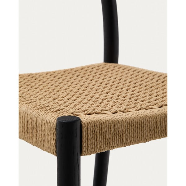 Črn barski stol iz masivnega hrasta (višina sedeža 65 cm) Yalia – Kave Home-image-2