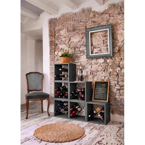 Črno držalo za vino za 12 steklenic – Compactor-image-1