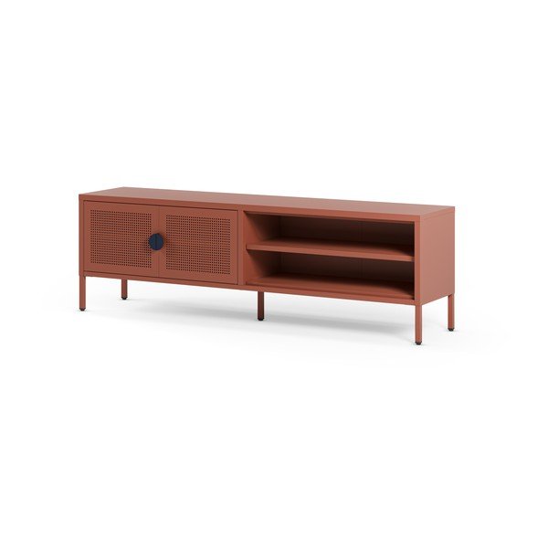 Kovinska TV omarica v barvi terakote 160x50x35 cm Sayla – Marckeric-image-4