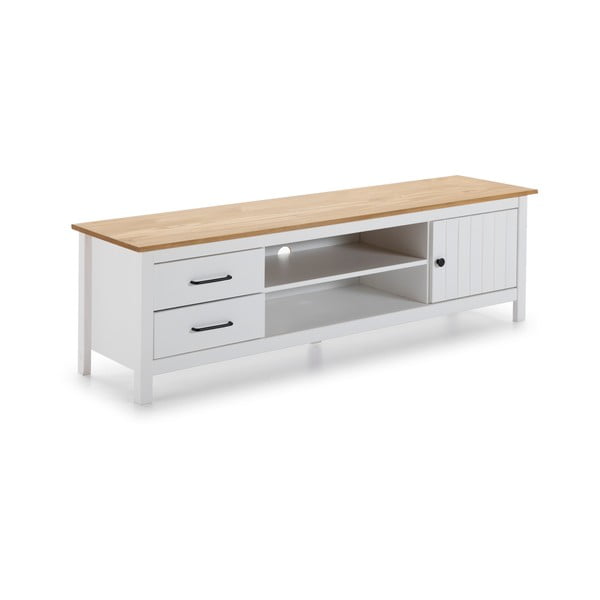 Bela TV omarica iz masivnega bora 158x47 cm Miranda – Marckeric-image-2