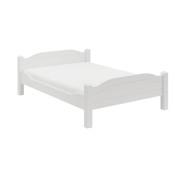 Bela postelja iz masivnega bora 90x200 cm Liva – Olivia Living