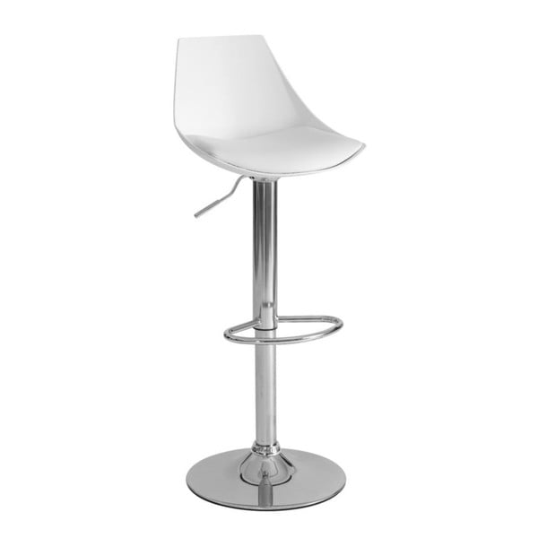 Beli barski stoli v kompletu z nastavljivo višino 2 ks iz umetnega usnja (višina sedeža 56,5 cm) – Casa Selección