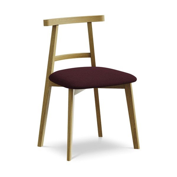 Bordo rdeč jedilni stol iz masivnega lesa Ohelo – Makamii