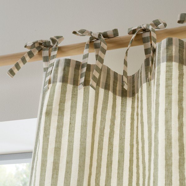 Zelena zavesa 140x229 cm Zanzibar Woven Stripe – Pineapple Elephant-image-2