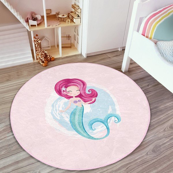 Rožnata otroška preproga ø 80 cm Comfort – Mila Home-image-3