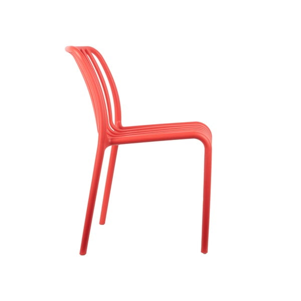 Svetlo rdeč plastičen jedilni stol Glee – Leitmotiv-image-1