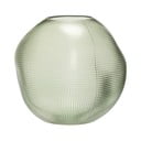 Zelena steklena vaza Hübsch Sole, višina 20 cm