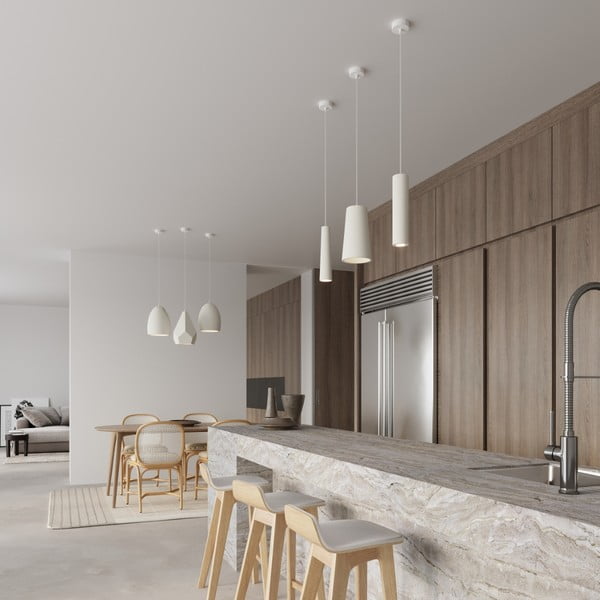 Bela viseča svetilka s keramičnim senčnikom ø 8 cm Alverna – Sollux-image-1