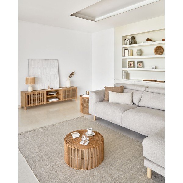 Kremno bela preproga iz mešanice volne 200x300 cm Carime – Kave Home-image-1