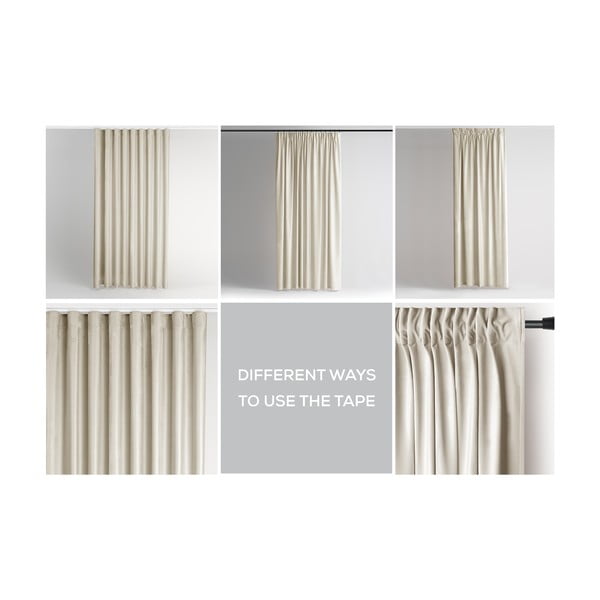 Bež žametna zavesa za delno zatemnitev 140x245 cm Pleat – Restilo-image-3