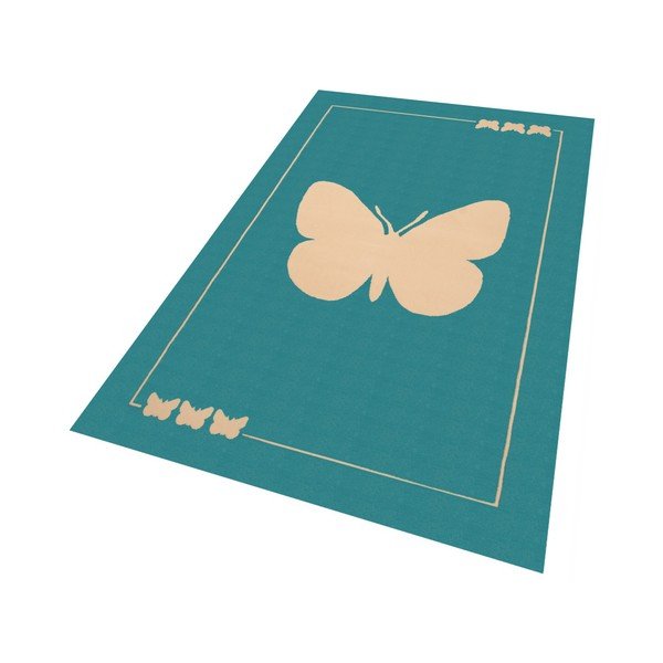 Otroška turkizna preproga Zala Living Butterfly, 140 x 200 cm-image-1