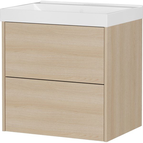 Stenska omarica za pod umivalnik v hrastovem dekorju v naravni barvi 61x65 cm Bodera – Germania