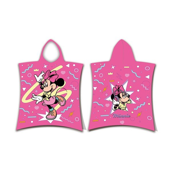 Rožnat bombažen otroški pončo velikost 3-8 let Minnie "Sparkle" – Jerry Fabrics