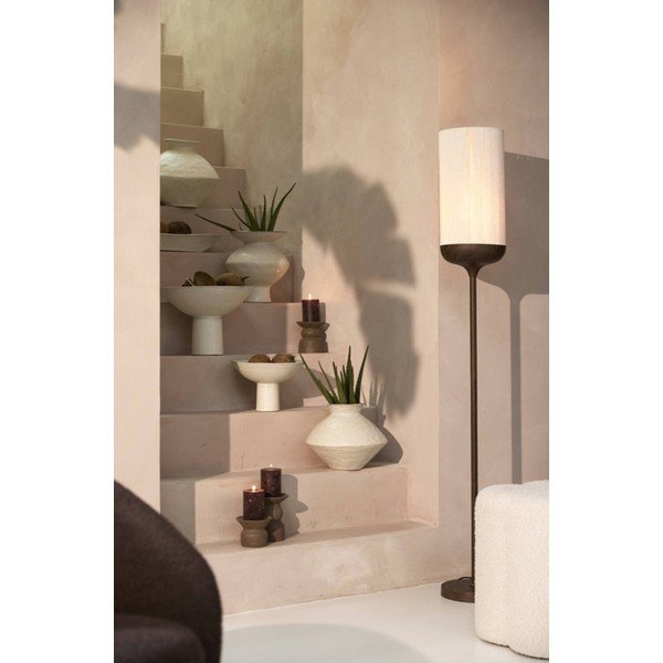 Temno rjava stoječa svetilka s tekstilnim senčilom (višina 159 cm) Dania – Light & Living-image-1