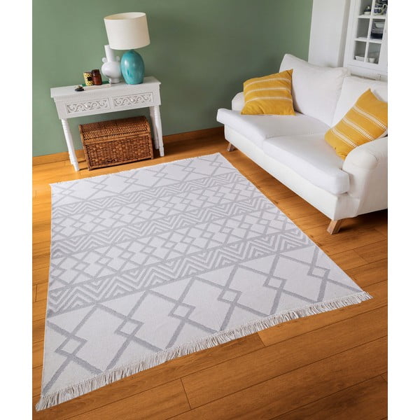 Belo-siva bombažna preproga Oyo home Duo, 160 x 230 cm-image-1